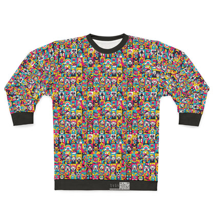 Neon Pop Playful Pop Culture Mashup Sweatshirt - 8404 Design-60