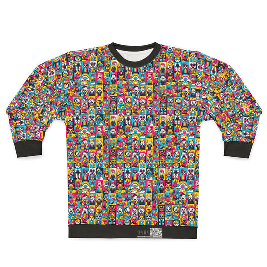 Neon Pop Playful Pop Culture Mashup Sweatshirt - 8404 Design-60