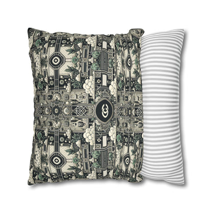 Cyber Garden Party Tech Garden Extravaganza Spun Polyester Square Pillowcase - 8404 Design-54