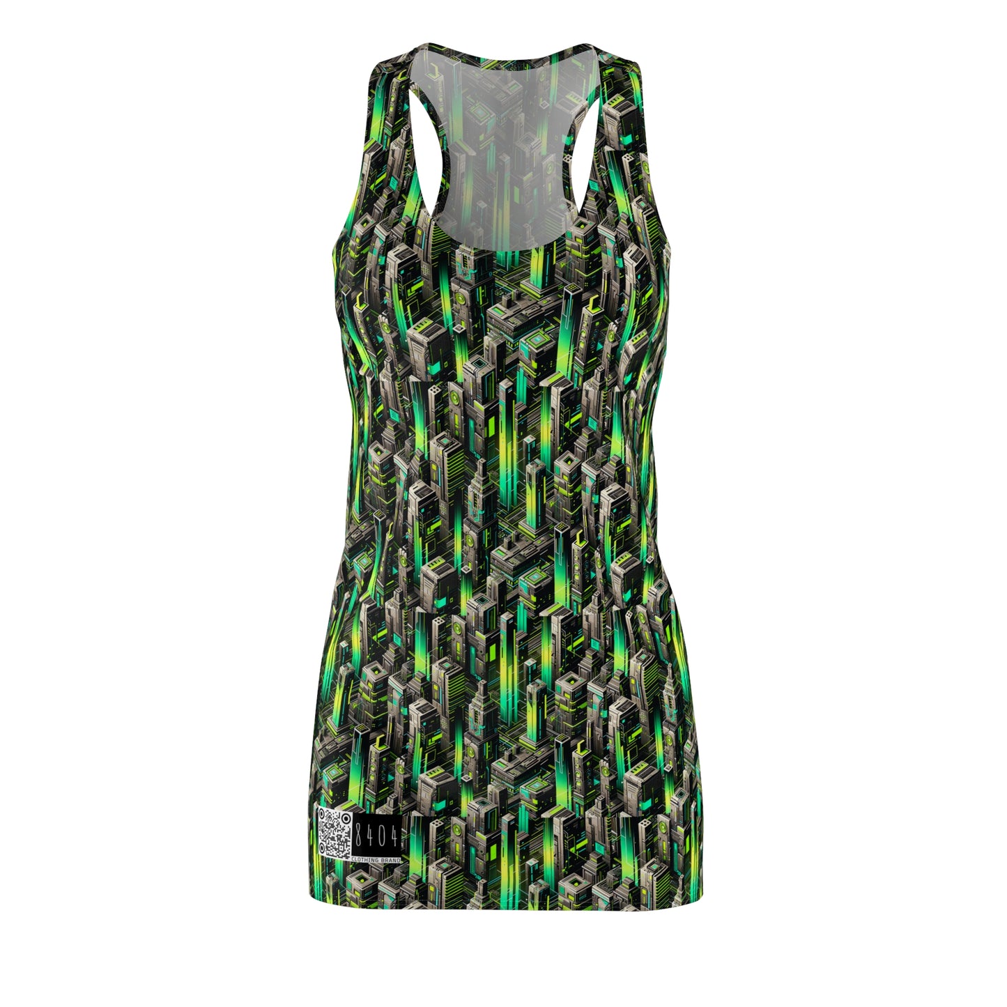 Digital Rebellion Tech-Forward Streetwear Women's Cut & Sew Racerback Dress - 8404 Design-63