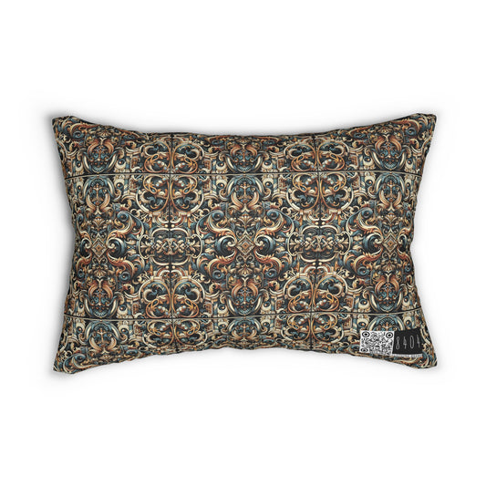 Urban Renaissance Historical Fusion With Street Edge Spun Polyester Lumbar Pillow - 8404 Design-59 B
