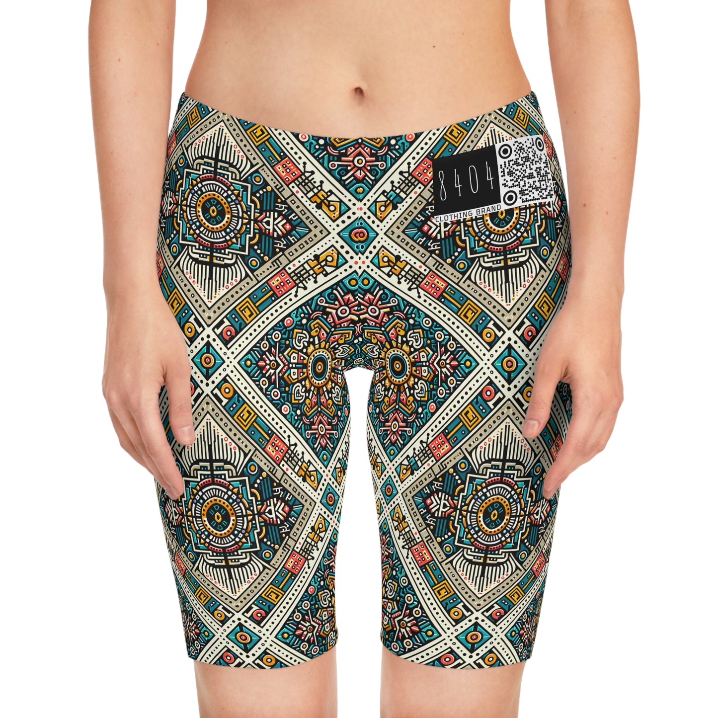 Cultural Fusion Tech Blend of Cultural Heritage With Tech-Inspired Elements Women's Bike Shorts - 8404 Design-64