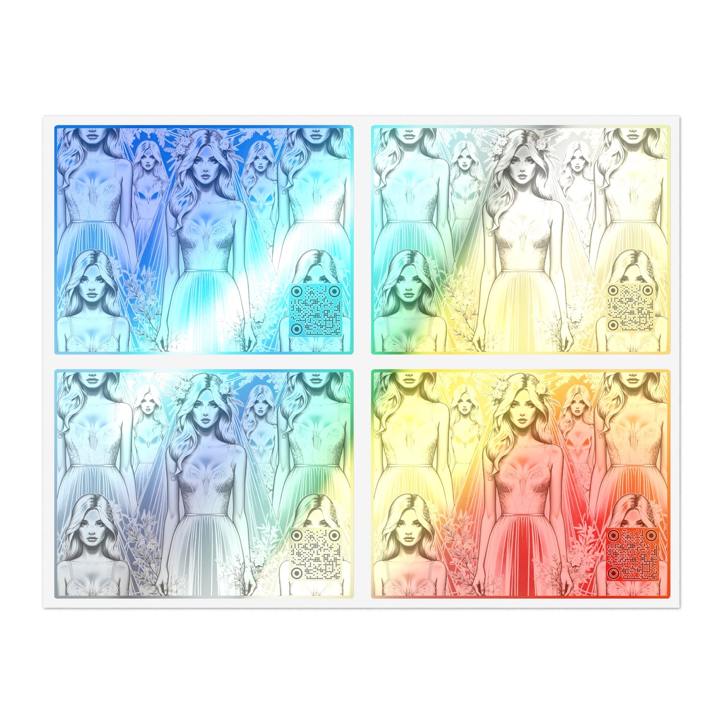 Chic Bridal Minimalism Modern Romantic Sticker Sheet - 8404 Design-58