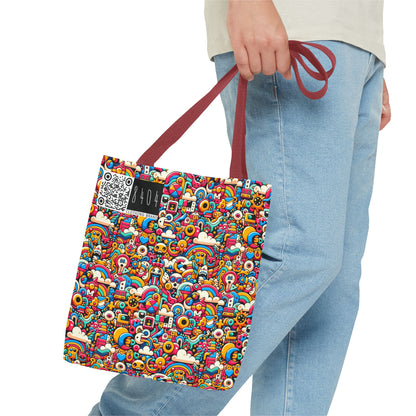 Neon Pop Playful Pop Culture Mashup Tote Bag - 8404 Design-62