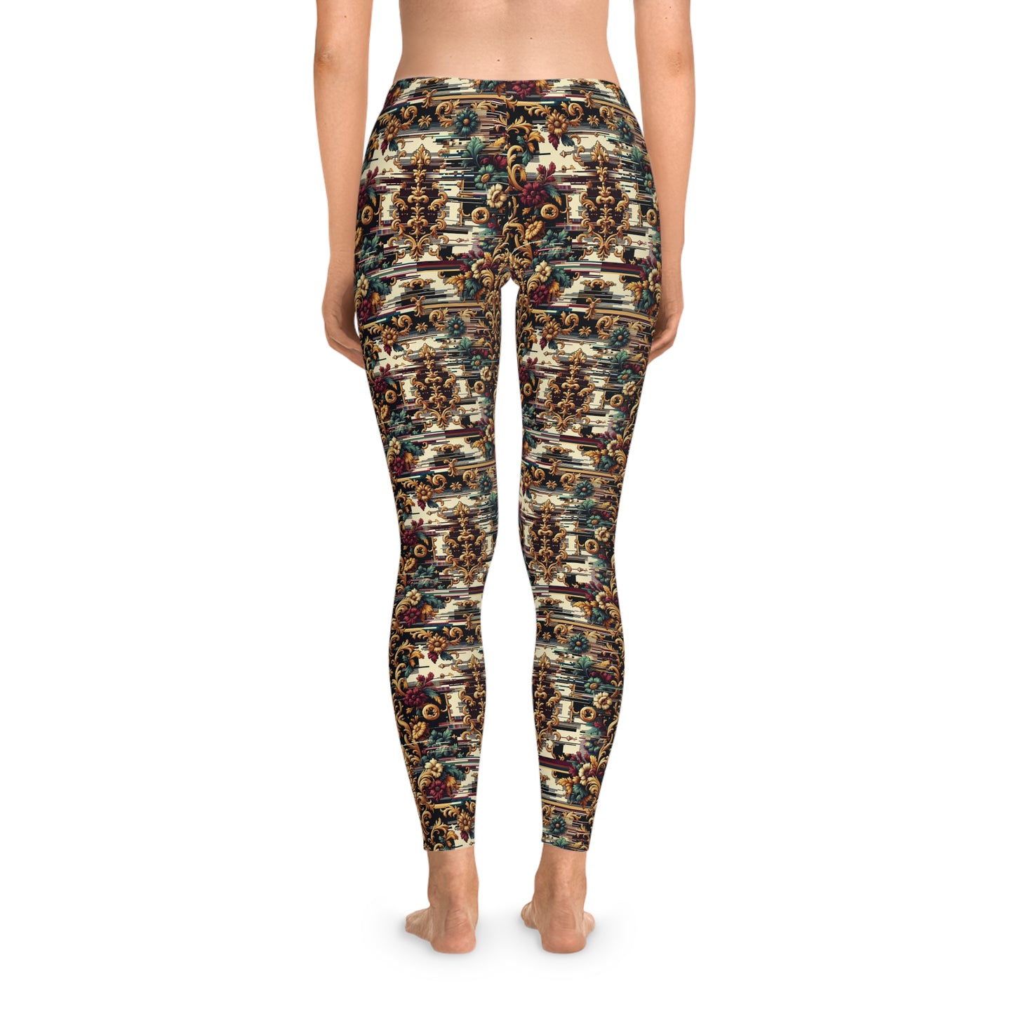 Digital Renaissance Modern Baroque Fusion Stretch Leggings - 8404 Design-63