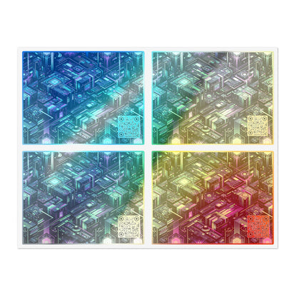 Tech Noir Aesthetics Tech-Forward Urban Dystopia Sticker Sheets - 8404 Design-43