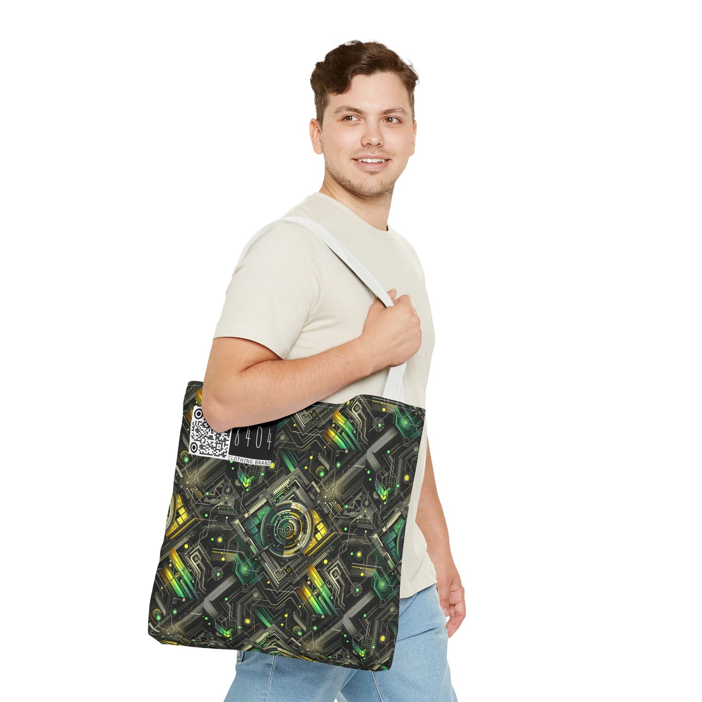 Tech Noir Graphics Tech-Inspired Streetwear Tote Bag - 8404 Design-57