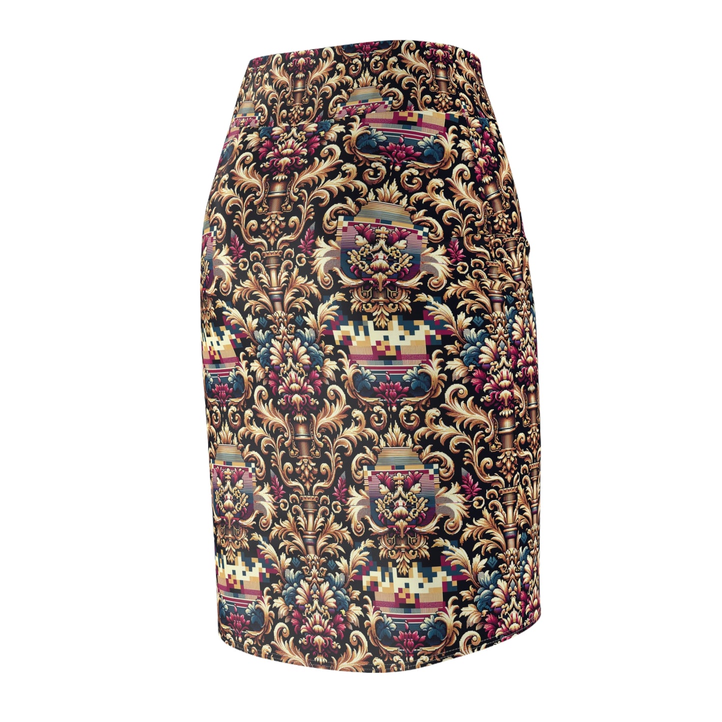 Digital Renaissance Modern Baroque Fusion Women's Pencil Skirt - 8404 Design-53