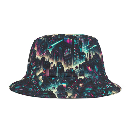 Digital Rebellion Tech-Inspired Streetwear Bucket Hat - 8404 Design-51
