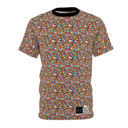 Neon Pop Playful Pop Culture Mashup Unisex Cut & Sew Tee - 8404 Design-62
