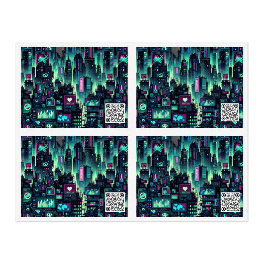 Tech Noir Graphics Futuristic Cyberpunk Sticker Sheets - 8404 Design-52