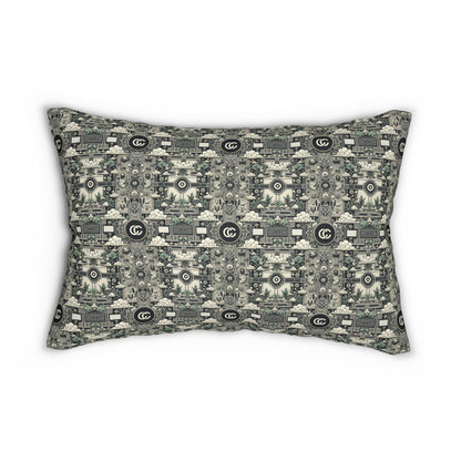 Cyber Garden Party Tech Garden Extravaganza Spun Polyester Lumbar Pillow - 8404 Design-54 S