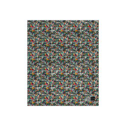 Graffiti Fusion Modern Street Art Fusion Crushed Velvet Blanket - 8404 Design-58