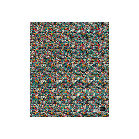 Graffiti Fusion Modern Street Art Fusion Crushed Velvet Blanket - 8404 Design-58