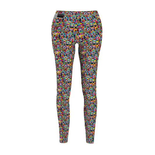Neon Pop Playful Pop Culture Mashup Women's Cut & Sew Casual Leggings - 8404 Design-60