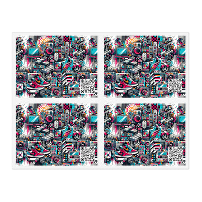 Urban Graffiti Fusion Eclectic Street Art Meets Modern Tech Culture Sticker Sheets - 8404 Design-50