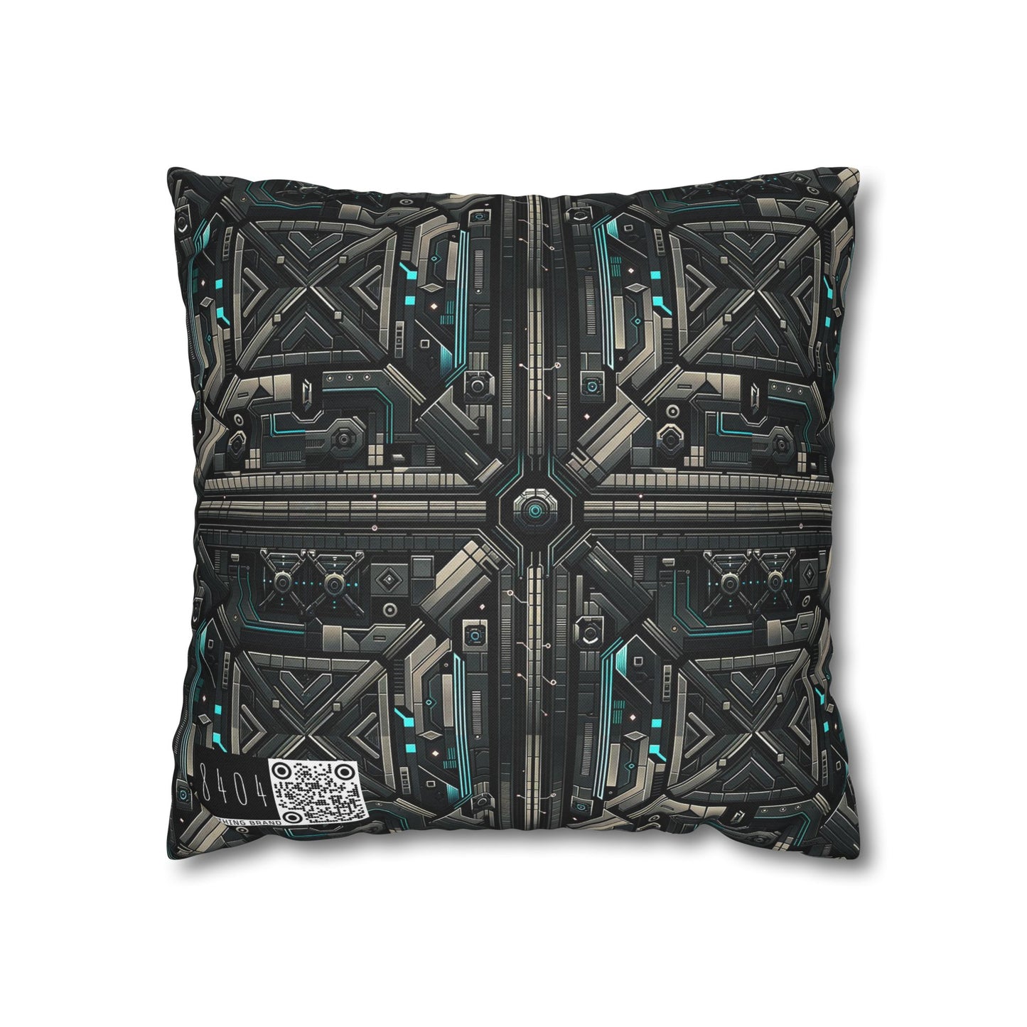 Tech Noir Futuristic Tech Aesthetic with a Dark Twist Spun Polyester Square Pillowcase - 8404 Design-59