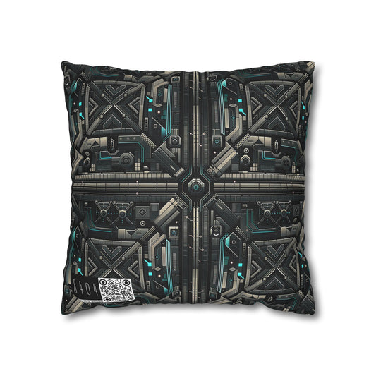 Tech Noir Futuristic Tech Aesthetic with a Dark Twist Spun Polyester Square Pillowcase - 8404 Design-59