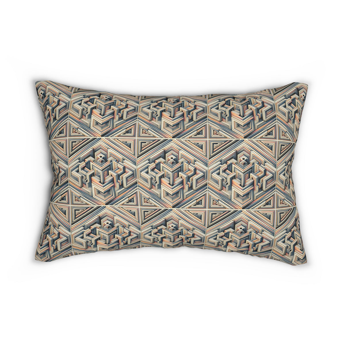 Tech Illusion Graphics Futuristic Artistry Spun Polyester Lumbar Pillow - 8404 Design-52 S