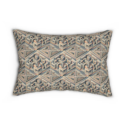 Tech Illusion Graphics Futuristic Artistry Spun Polyester Lumbar Pillow - 8404 Design-52 S