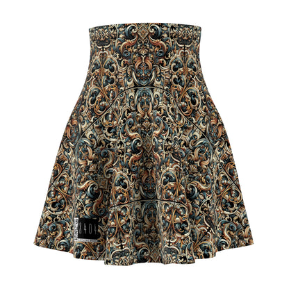 Urban Renaissance Historical Fusion With Street Edge Women's Skater Skirt - 8404 Design-59