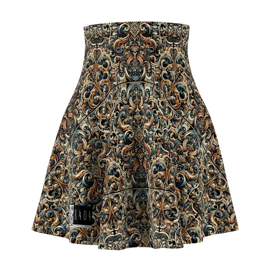 Urban Renaissance Historical Fusion With Street Edge Women's Skater Skirt - 8404 Design-59
