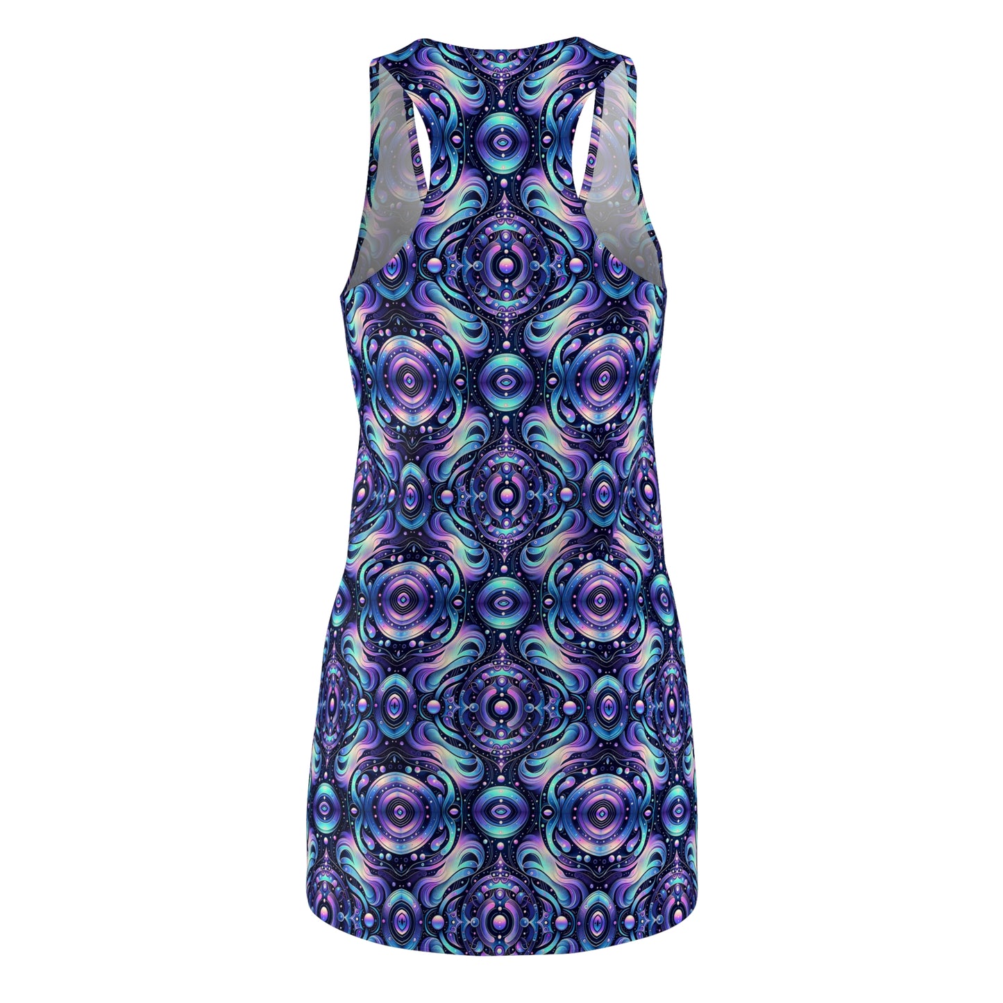 Iridescent Tech Fusion Tech-Forward Streetwear Women's Cut & Sew Racerback Dress - 8404 Design-62