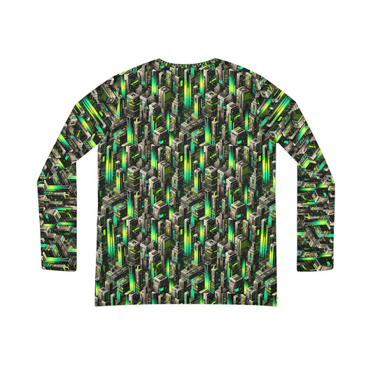 Digital Rebellion Tech-Forward Streetwear Women's Long Sleeve V-Neck Shirt - 8404 Design-63