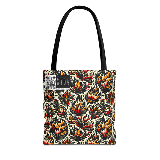 Fire & Flames Bold Streetwear Statement Tote Bag - 8404 Design-57