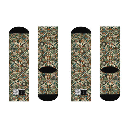 Sustainable Streetwear Sustainability-conscious Urban Style Cushioned Crew Socks - 8404 Design-67