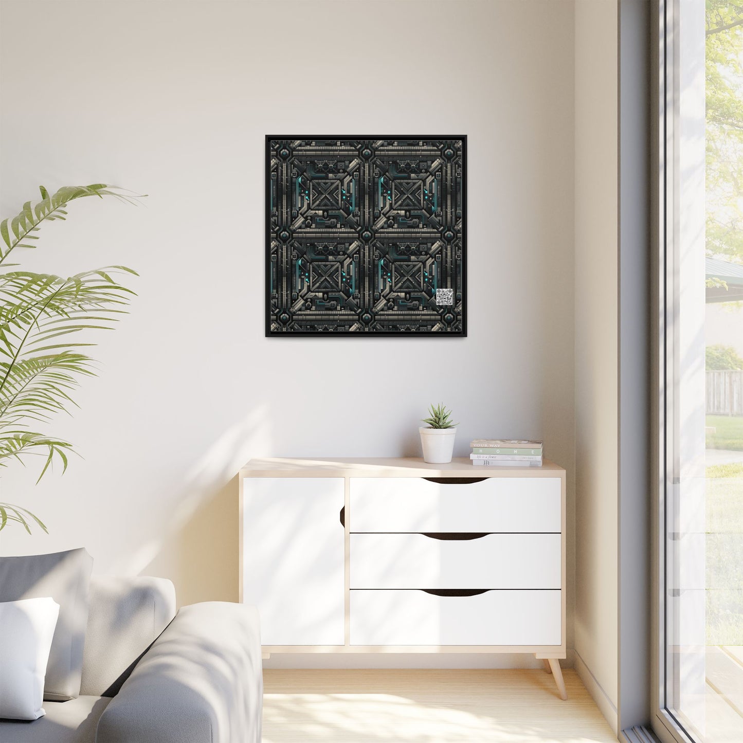 Tech Noir Futuristic Tech Aesthetic with a Dark Twist Matte Canvas, Framed (multi-color) - 8404 Design-59 A