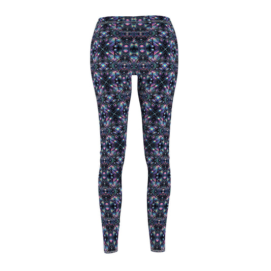 Galactic Hues Tech-Forward Cosmic Fusion Women's Cut & Sew Casual Leggings - 8404 Design-58