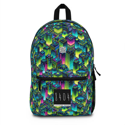 Tech-Infused Neon Tech-Forward Streetwear Backpack - 8404 Design-65