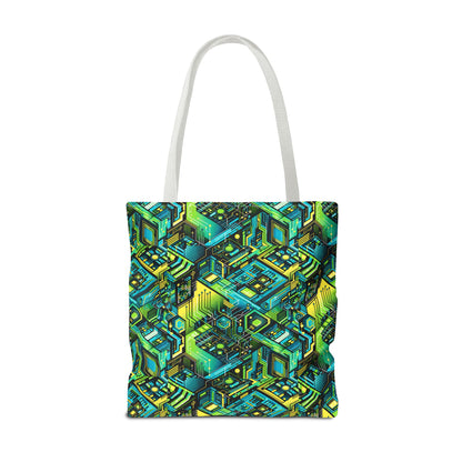 Tech-Infused Neon Tech-Forward Streetwear Tote Bag - 8404 Design-38