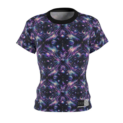 Galactic Hues Tech-Forward Cosmic Fusion Women's Cut & Sew Tee - 8404 Design-41