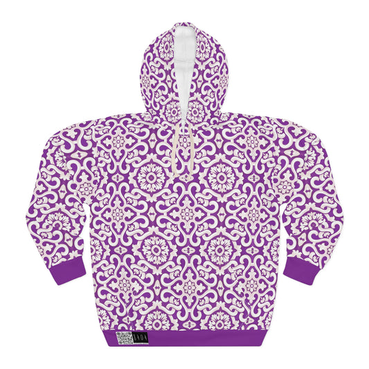 8404 Unisex Adult's "Elegant Mosaic" Fashion Pullover Hoodie in Violet