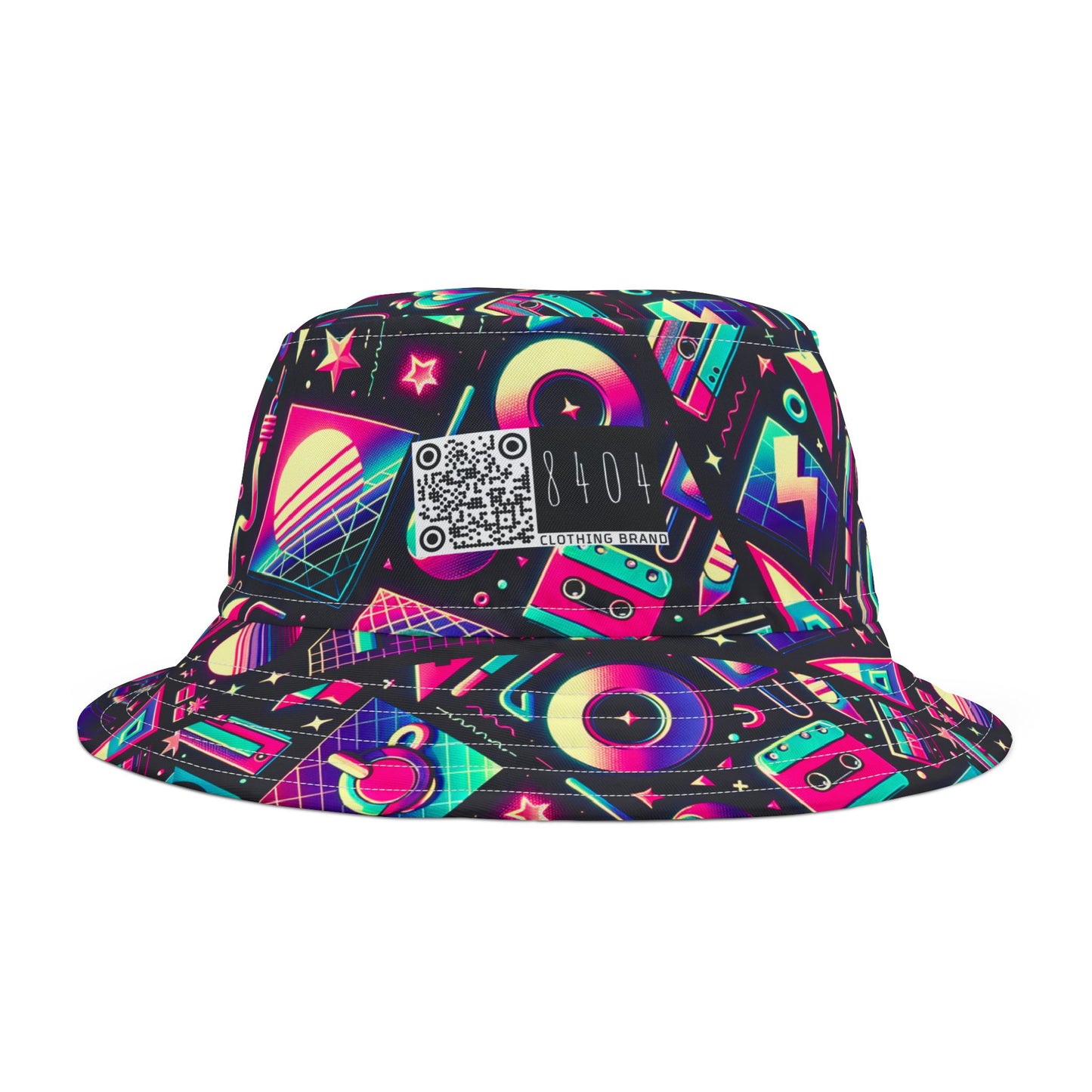 Neon Retro Revival Retro Futurism Bucket Hat - 8404 Design-61