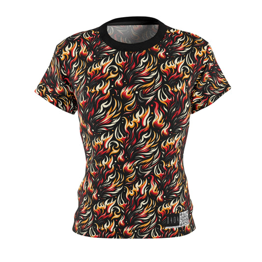 Fire & Flames Bold Streetwear Statement Women's Cut & Sew Tee - 8404 Design-60