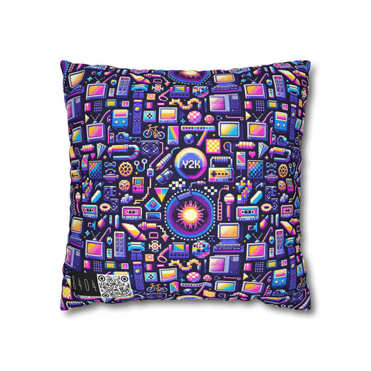 Digital Nostalgia Modern Retro Fusion Spun Polyester Square Pillowcase - 8404 Design-64