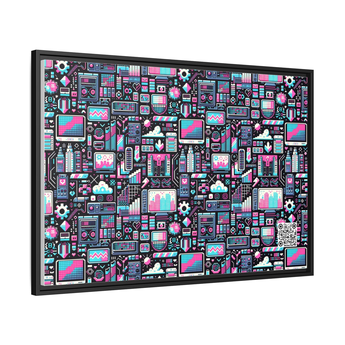 Digital Rebellion Youthful Streetwear with a Rebellious Digital Twist Matte Canvas, Framed (multi-color) - 8404 Design-71 A