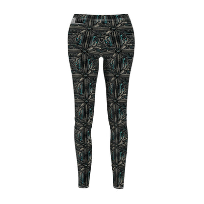 Tech Noir Futuristic Tech Aesthetic with a Dark Twist Women's Cut & Sew Casual Leggings - 8404 Design-59