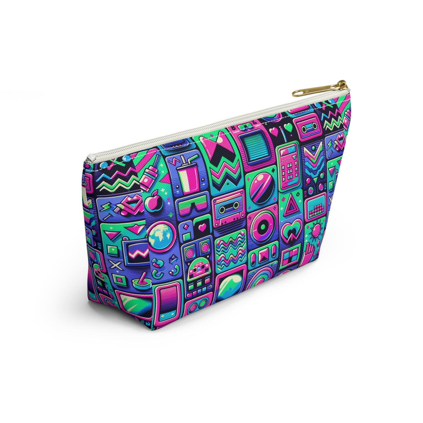 Neon Retro Revival Retro Futurism Accessory Pouch W T-bottom - 8404 Design-60