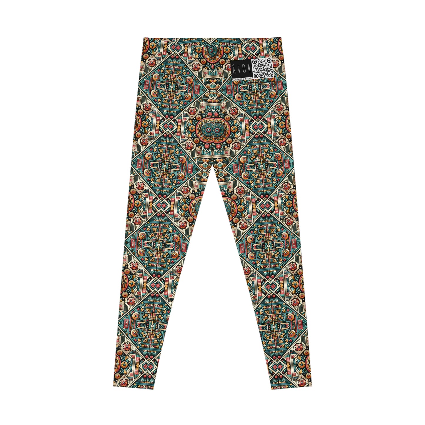 Cultural Fusion Tech Blend of Cultural Heritage With Tech-Inspired Elements Stretch Leggings - 8404 Design-74