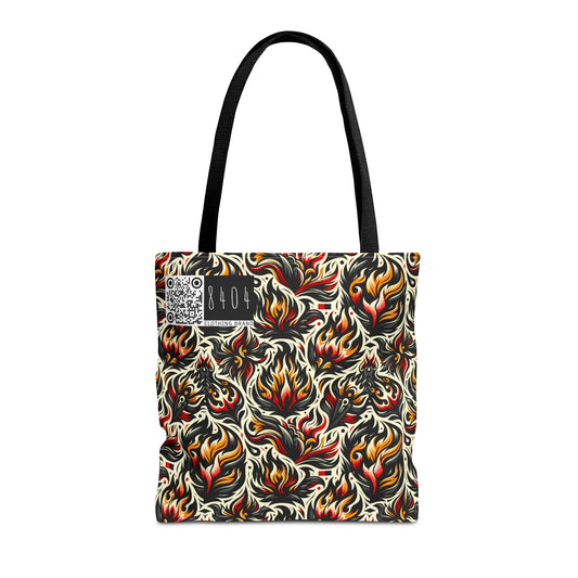 Fire & Flames Bold Streetwear Statement Tote Bag - 8404 Design-57