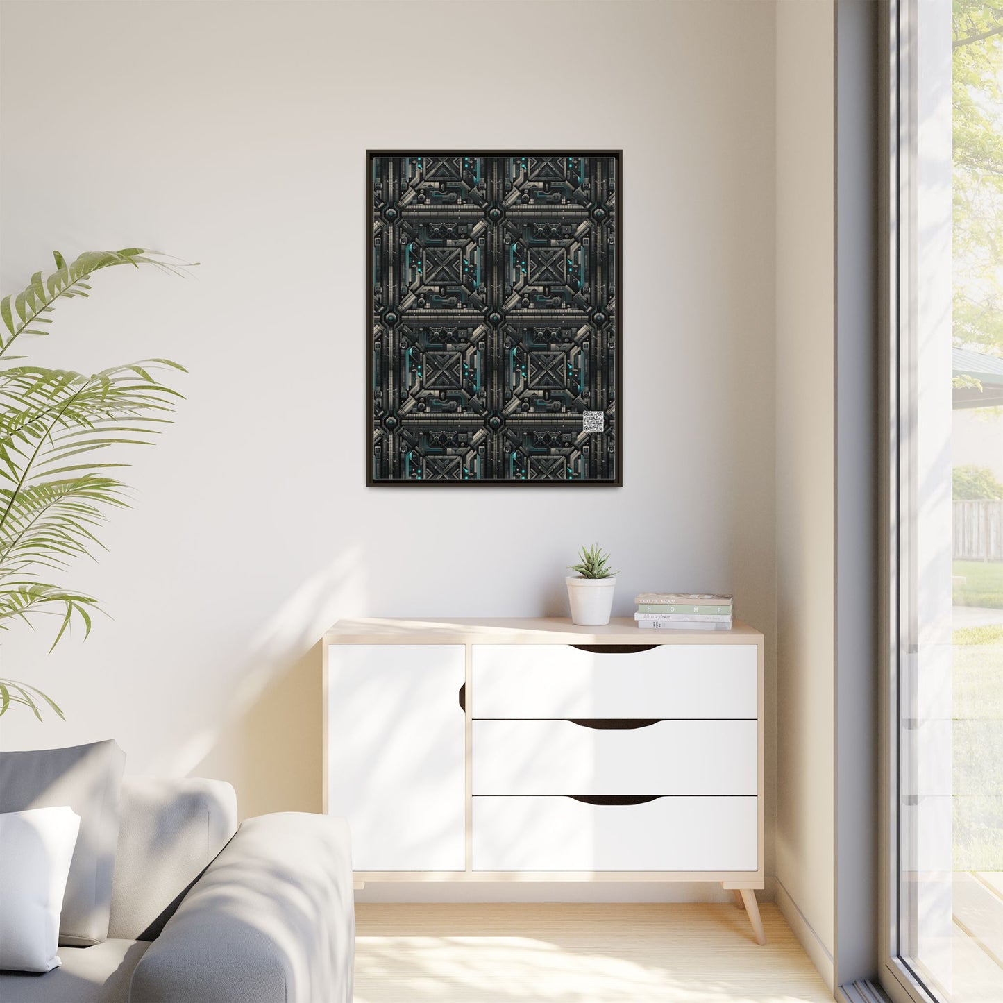 Tech Noir Futuristic Tech Aesthetic with a Dark Twist Matte Canvas, Framed (multi-color) - 8404 Design-59 A