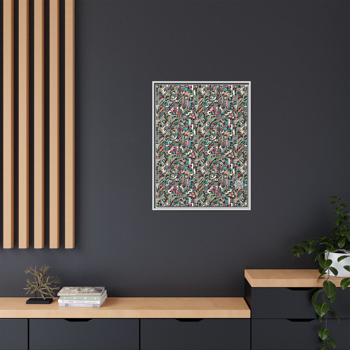 Digital Street Art Urban Street Style Matte Canvas, Framed (multi-color) - 8404 Design-74 A