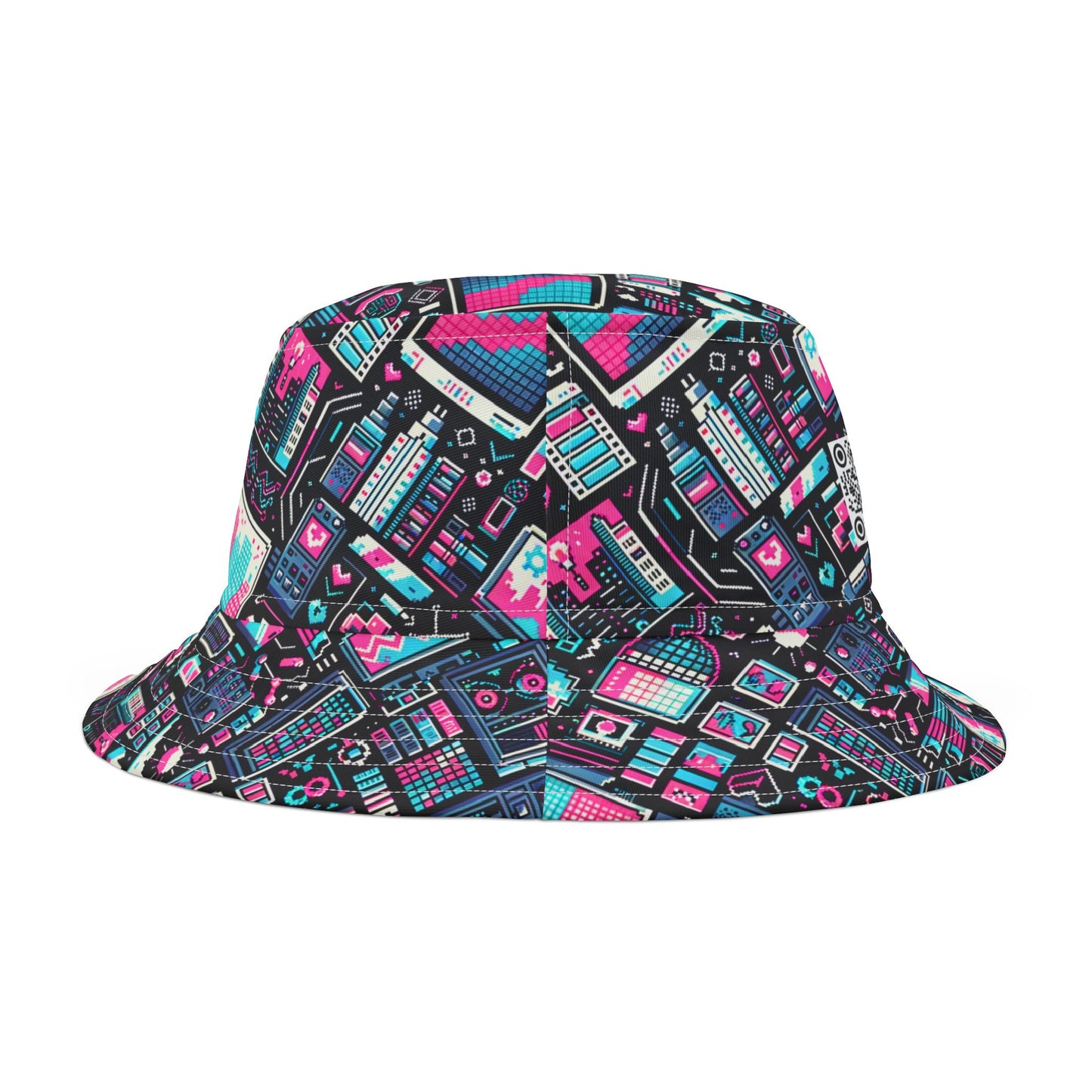 Digital Rebellion Youthful Streetwear with a Rebellious Digital Twist Bucket Hat - 8404 Design-71
