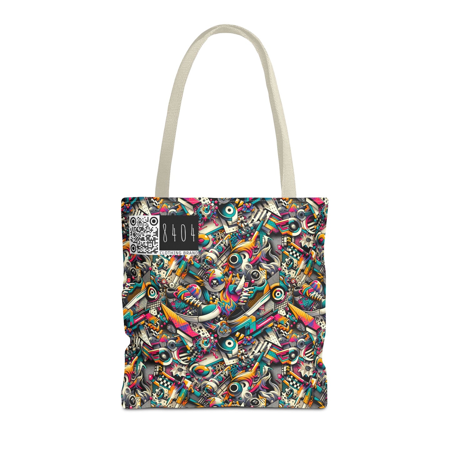 Urban Graffiti Fusion Eclectic Street Art Meets Modern Tech Culture Tote Bag - 8404 Design-55