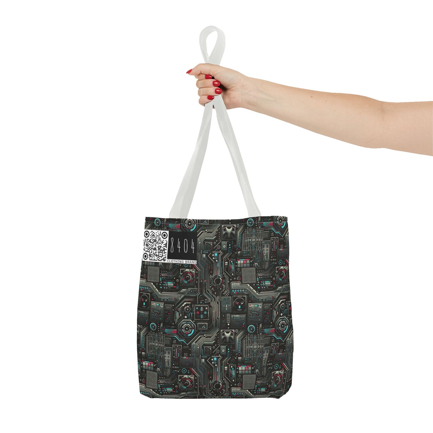 Tech Noir Aesthetics Sleek Tech Streetwear Tote Bag - 8404 Design-52
