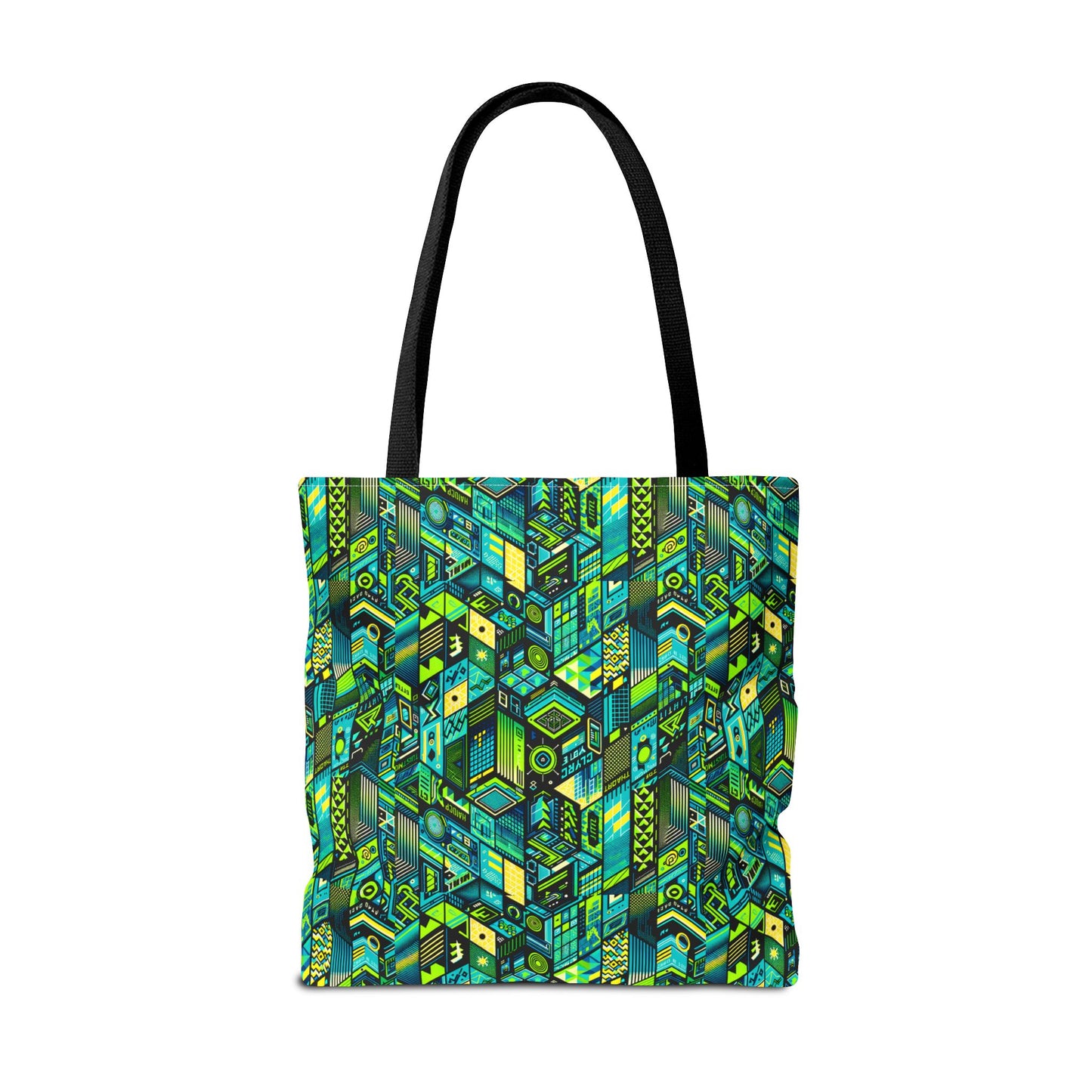 Tech-Infused Neon Tech-Forward Streetwear Tote Bag - 8404 Design-61
